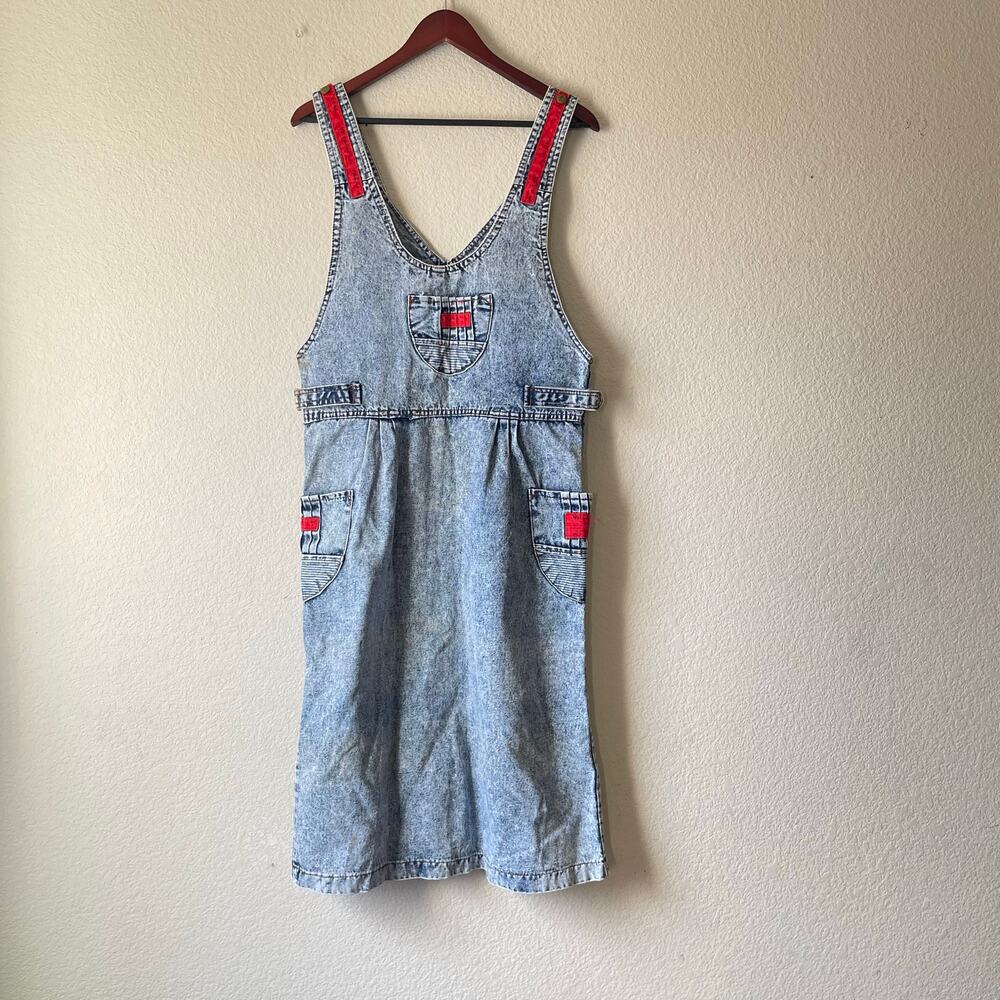 Vintage 80s denim overall dress‎ size medium